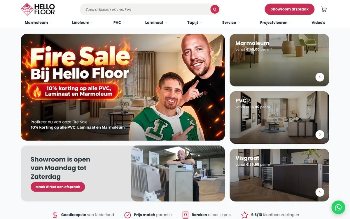 Screenshot van hellofloor.nl