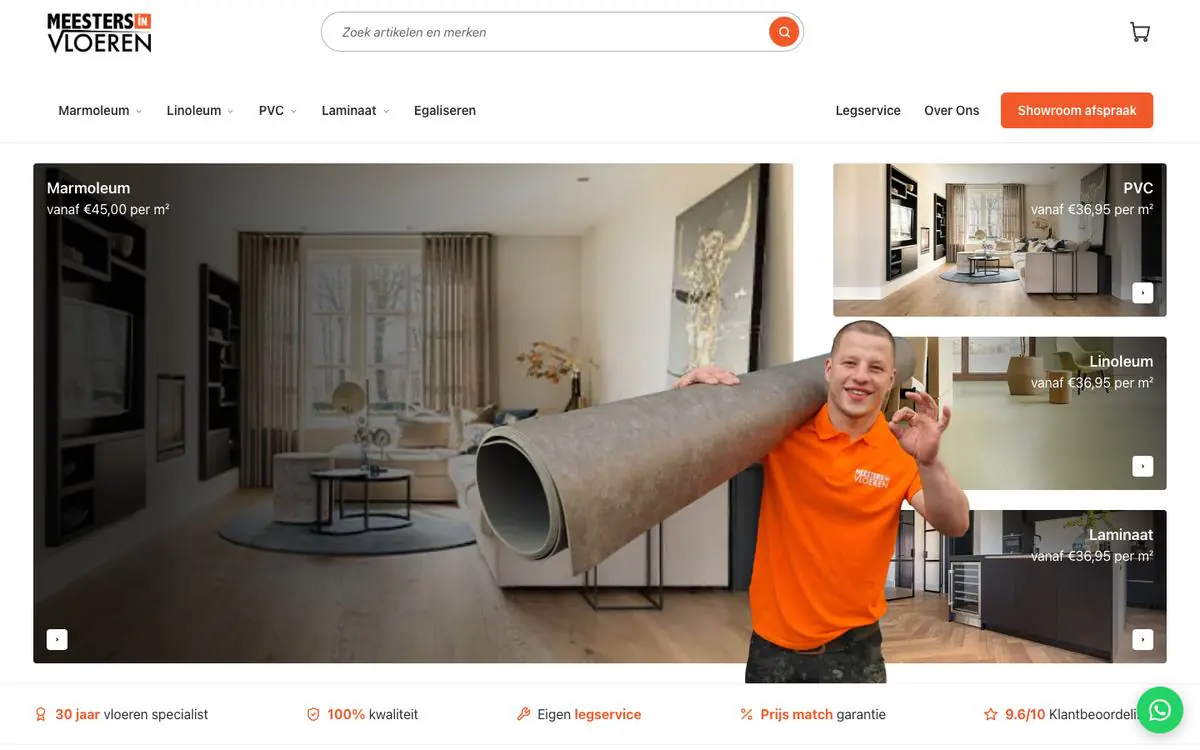 Screenshot van meestersinvloeren.com