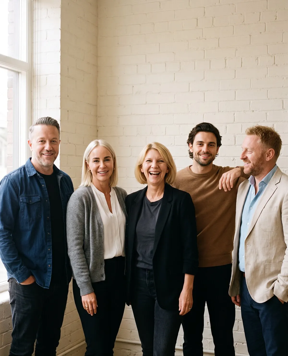 Beeld met AI gemaakt: Maurice, Geerte, Linda, Steven de Vries en Sander van Advertise Experts in ons kantoor
